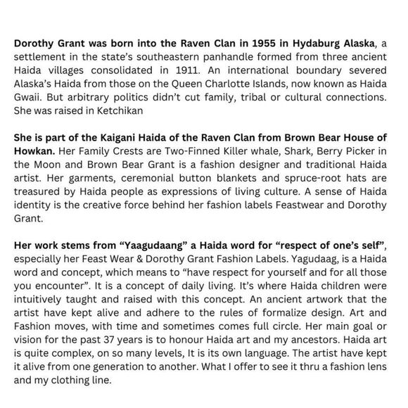 Dorothy Grant Haida First Nations Embroidered Casual Dress Shirt Raven - Picture 8 of 11